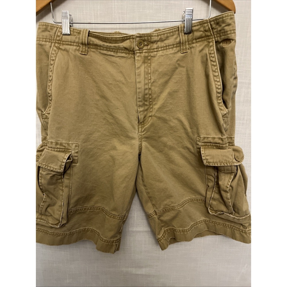 Timberland Men's Cargo Shorts Gray Size 35 Outdoor Hiking Utility 100% Cotton